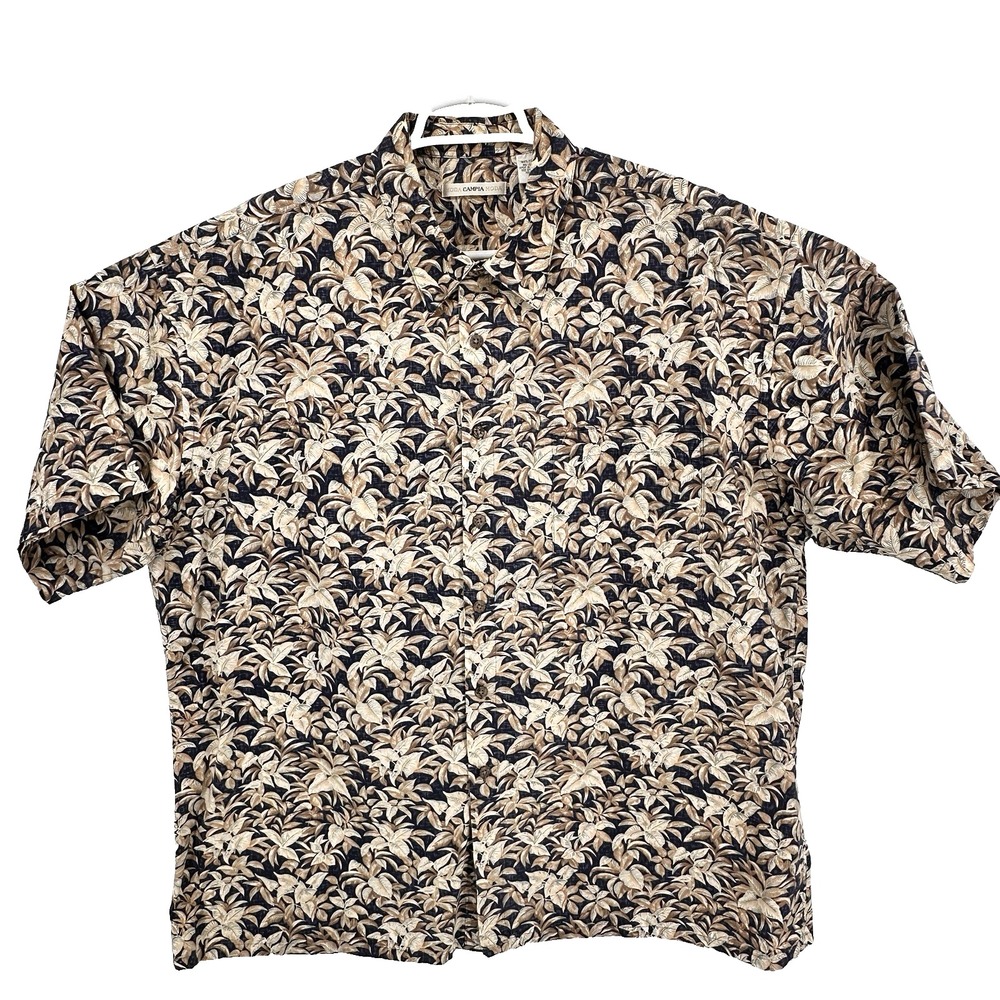 Campia Moda Hawaiian Shirt Mens 2XL Aloha Button Up Tropical Beach Resort Aloha